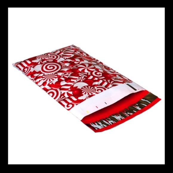 Red And White Candy Cane Polymailers - Picture 1 of 6